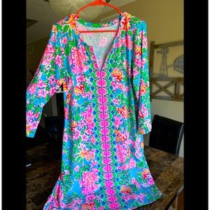 Lilly Pulitzer XL UPF 50+ ChillyLilly Nadine Dress in Rose to the Occasion